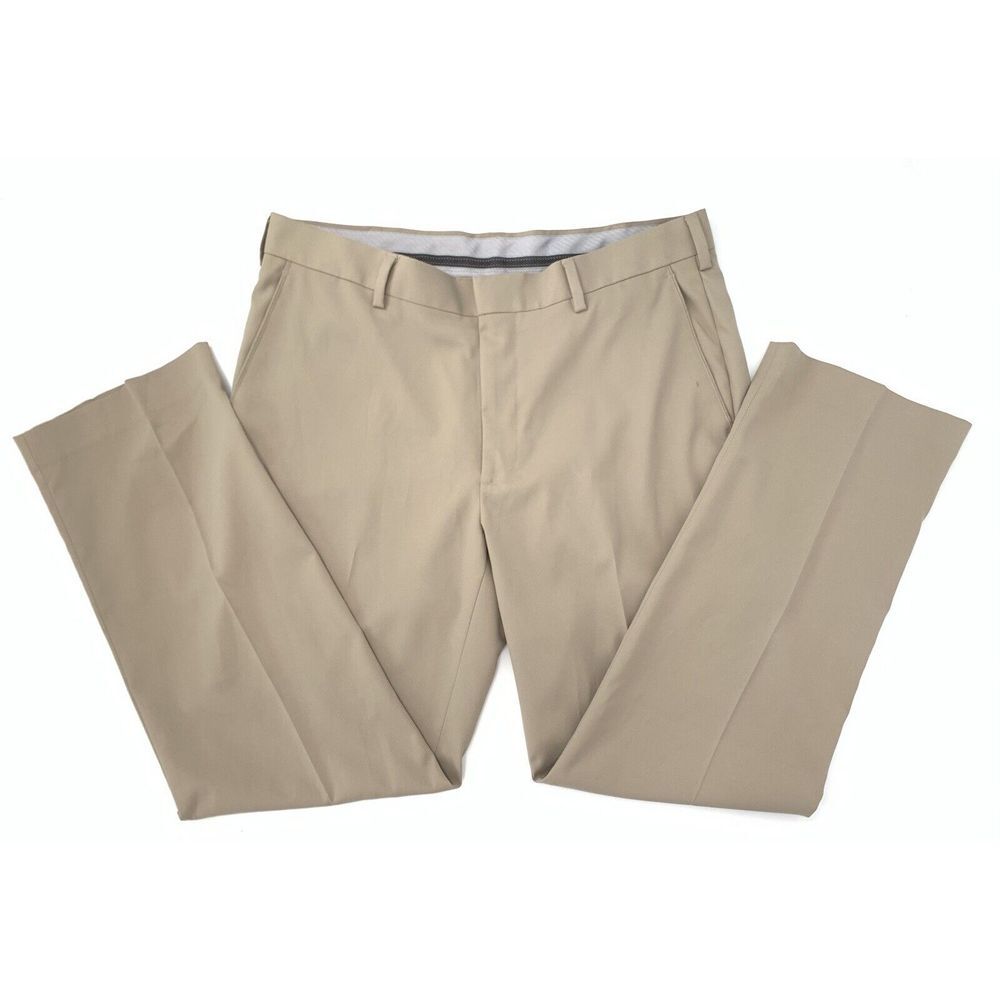 PGA Tour Khaki Flat Front Straight Leg Men's‎ Golf Pants Size W34 L30